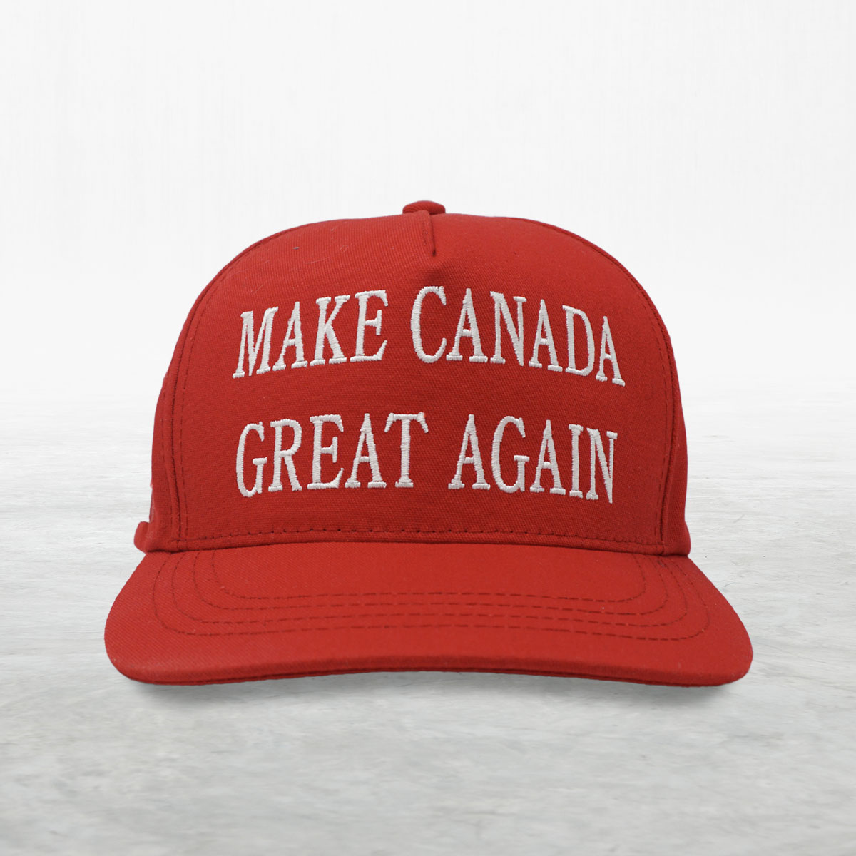 A red "Make Canada Great Again" hat.