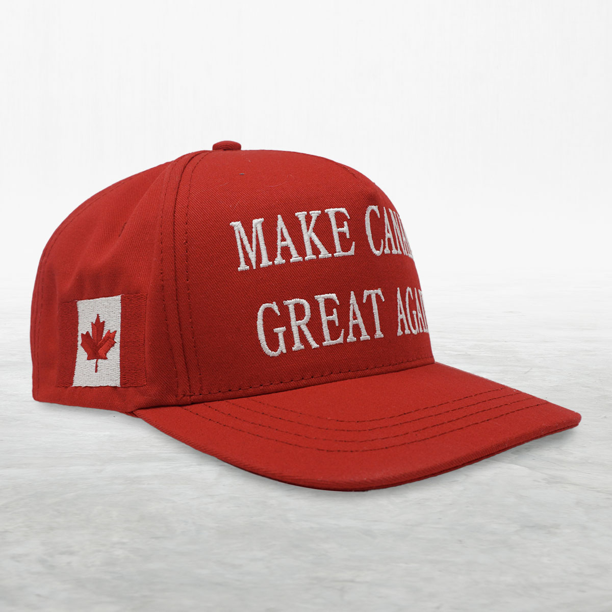 A red "Make Canada Great Again" hat.