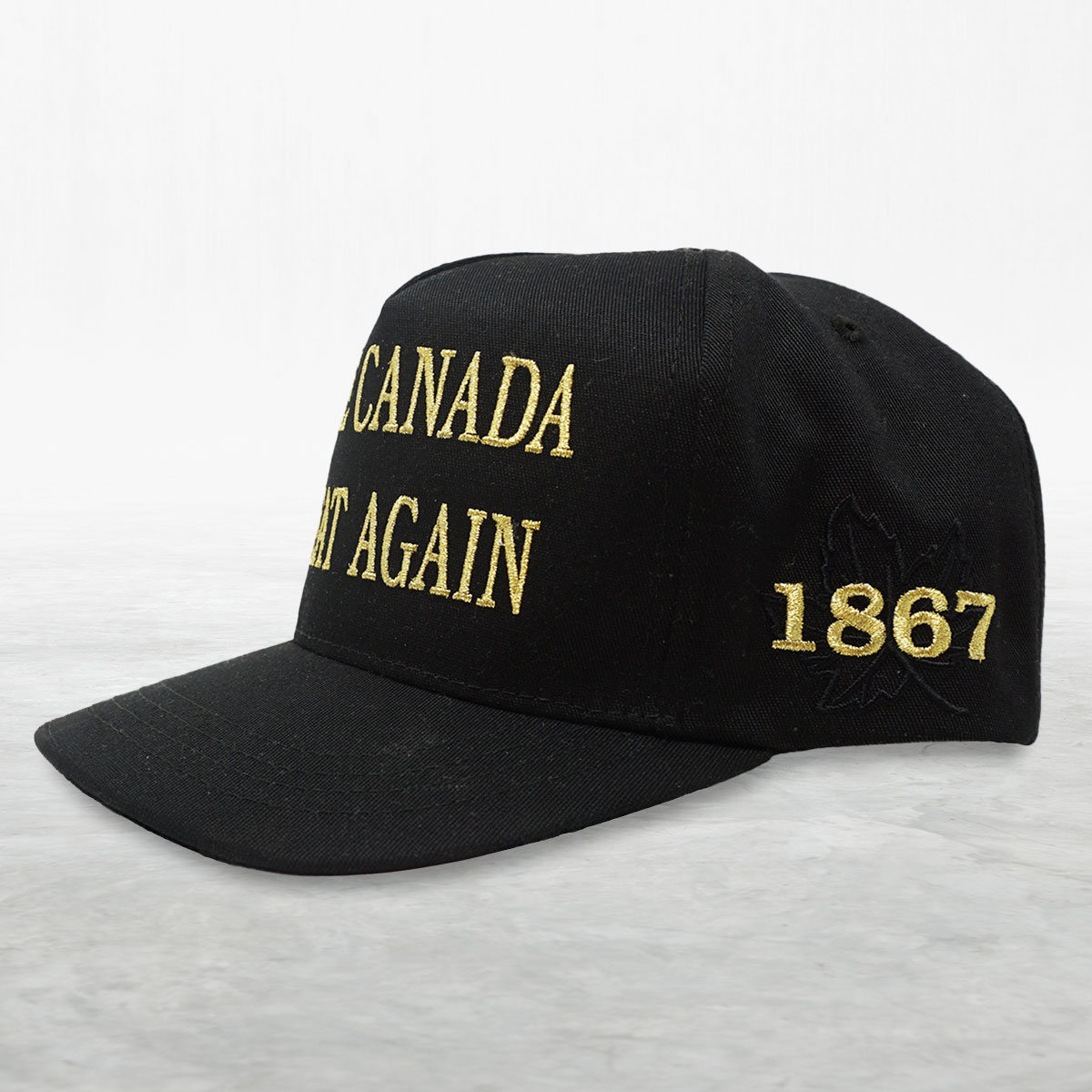 A black "Make Canada Great Again" hat.