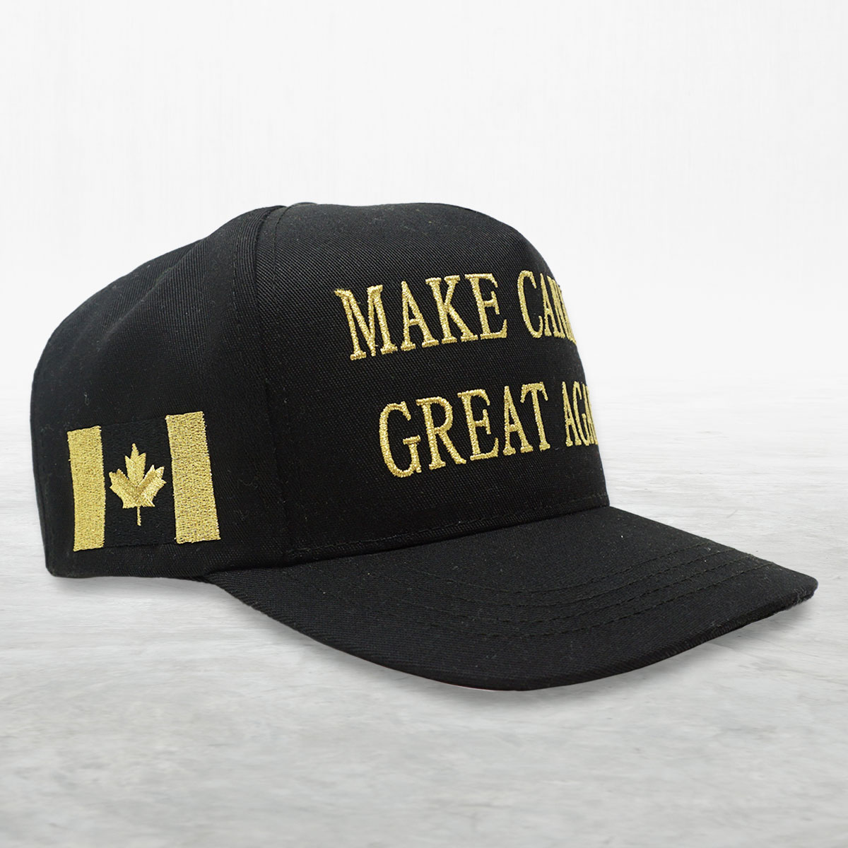 A black "Make Canada Great Again" hat.